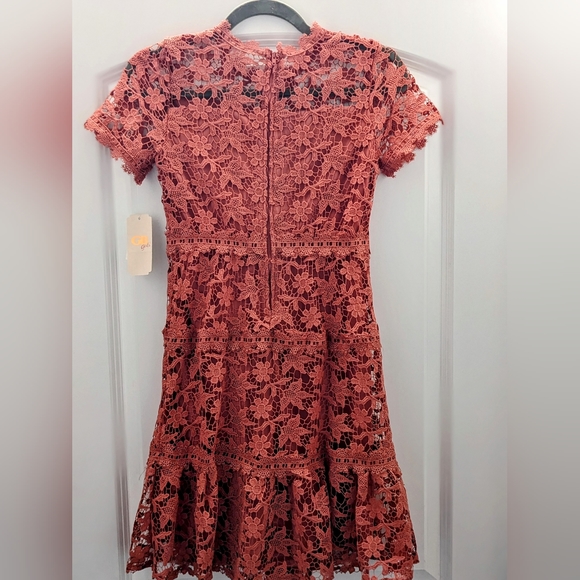 NWT GB Girls Peach Floral Lace Dress, Size 10 - Picture 2 of 5